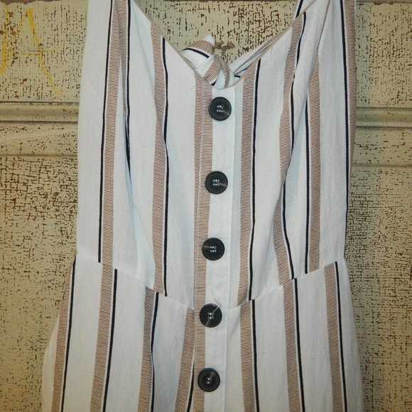LUSH Tie Back Linen Must Stripe Jumper Size Small (S-25) - Picture 2 of 6